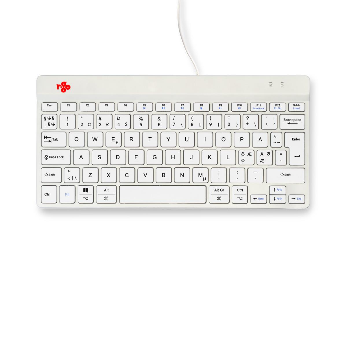 Compact Break Ergonomic - Keyboard - Wired - White - Qwerty Nordic