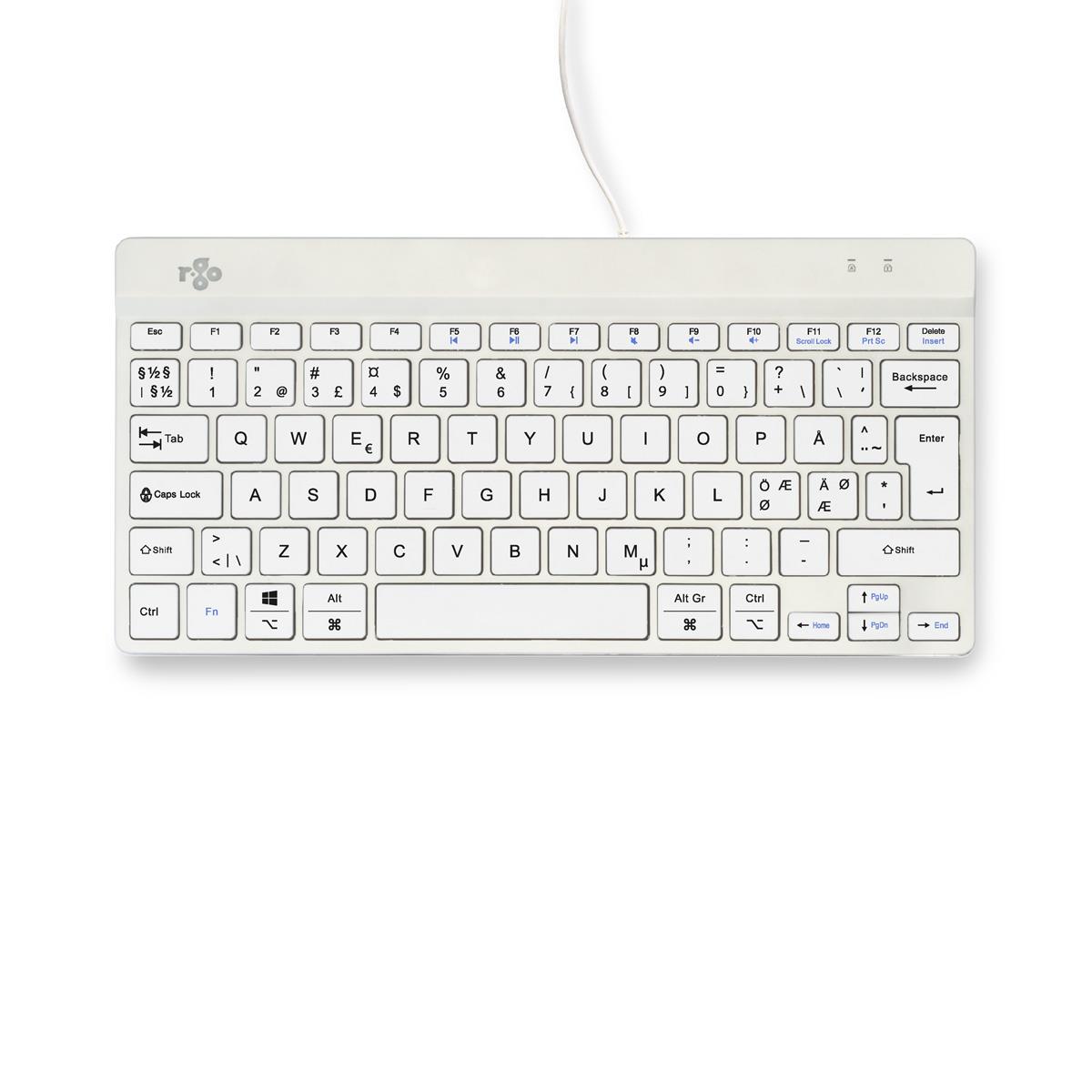 Compact Break Ergonomic - Keyboard - Wired - White - Qwerty Nordic