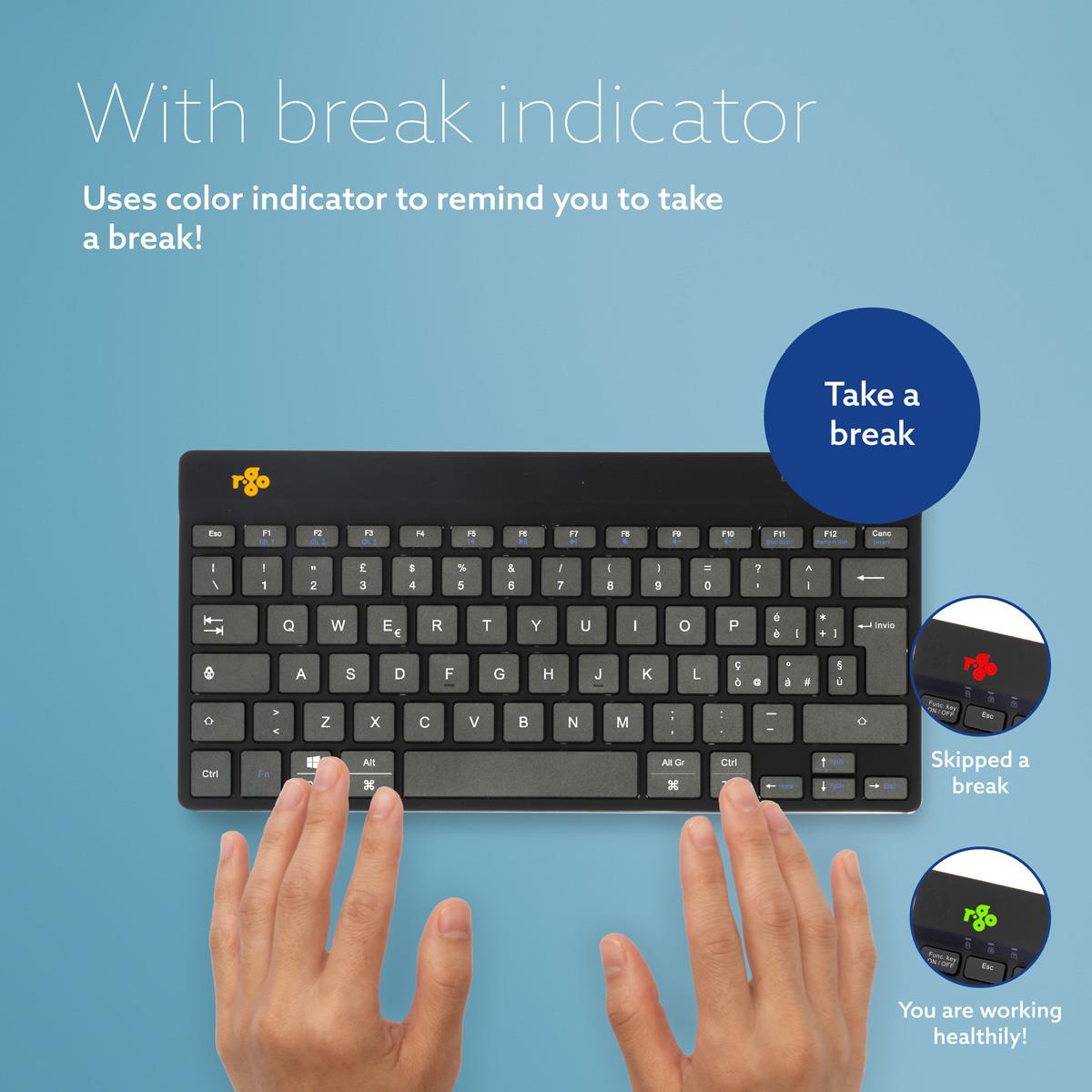 Ergonomic Kb Comp Qwerty(it) wireless Black