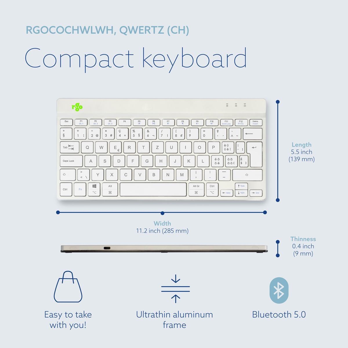 Ergonomic Kb Comp Qwertz(ch) wireless White
