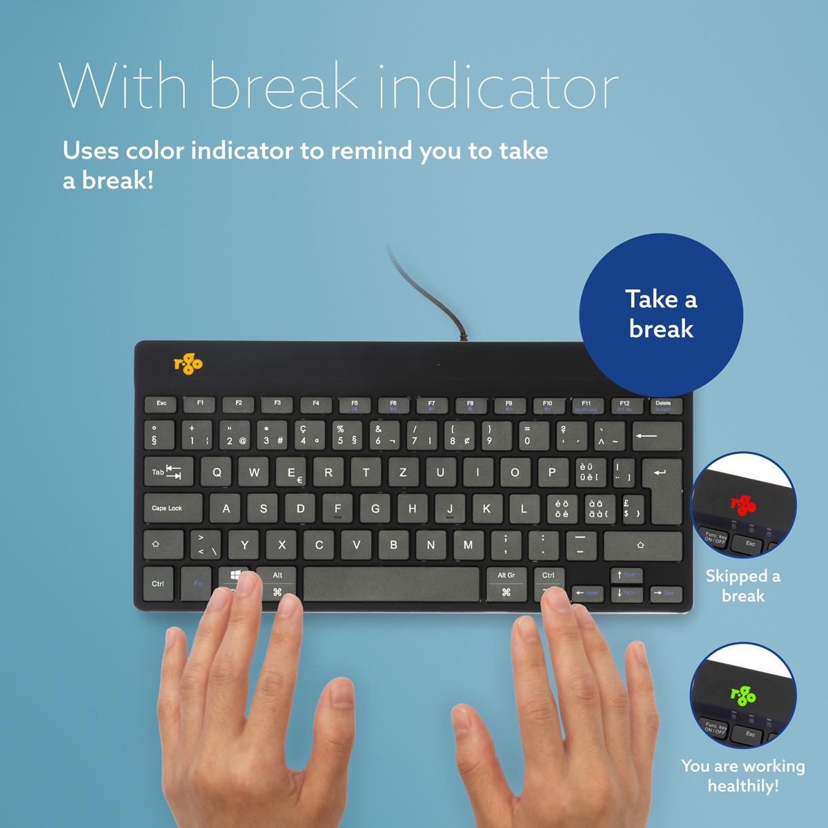 Compact Break Ergonomic - Keyboard - Wired - Black - Qwerty Ch