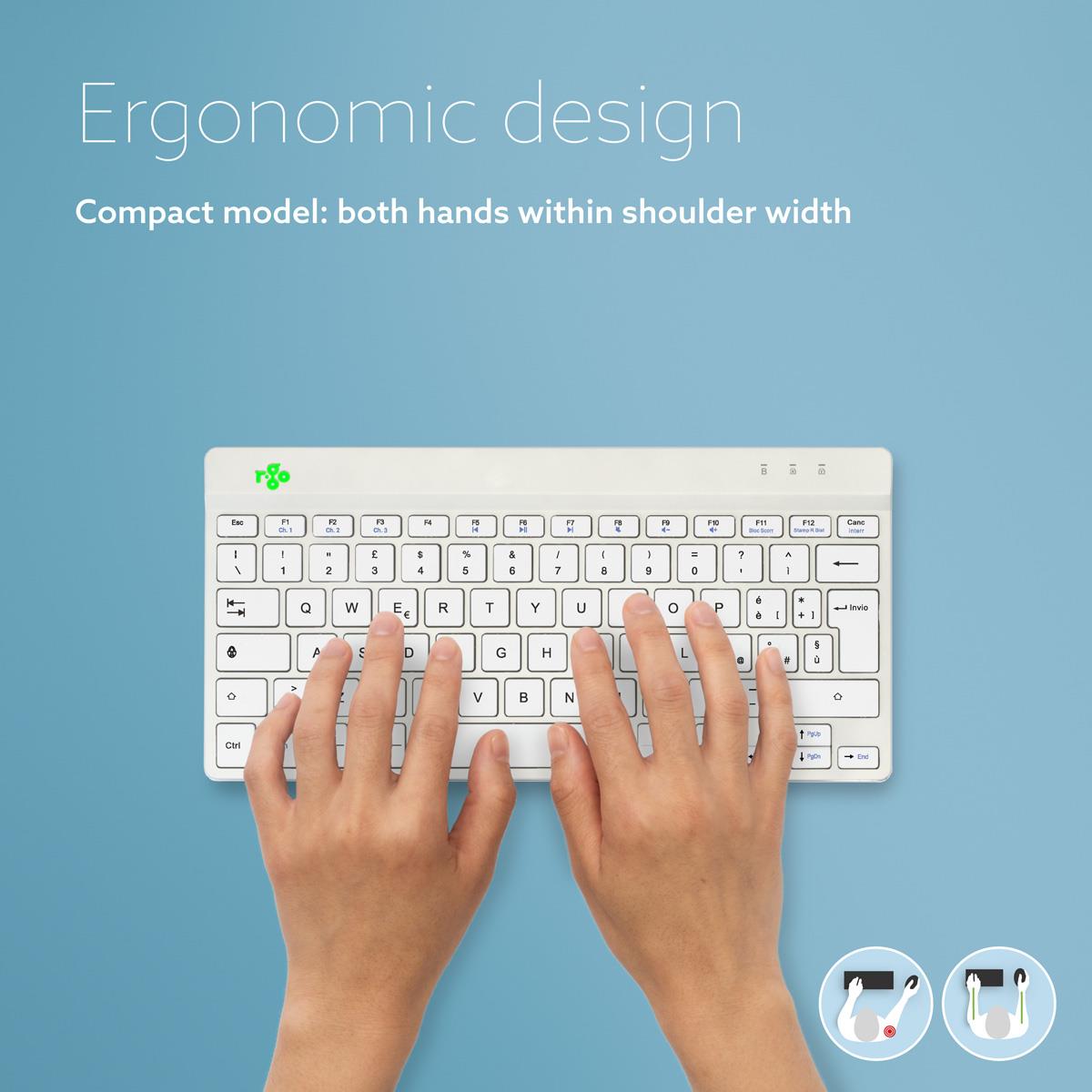 Ergonomic Kb Comp Qwerty(it) wireless White