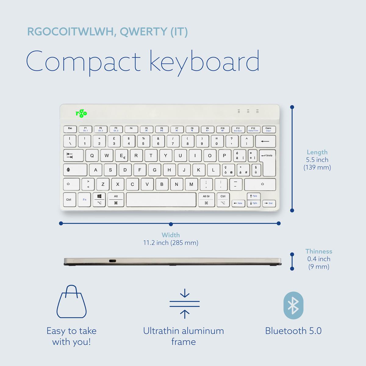 Ergonomic Kb Comp Qwerty(it) wireless White