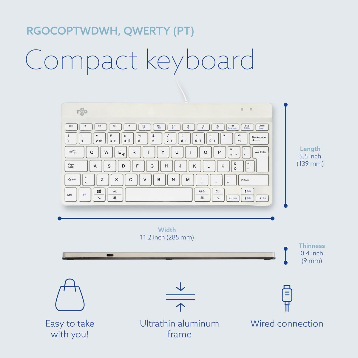 Ergonomic Kb Comp Qwerty(pt) Wired White