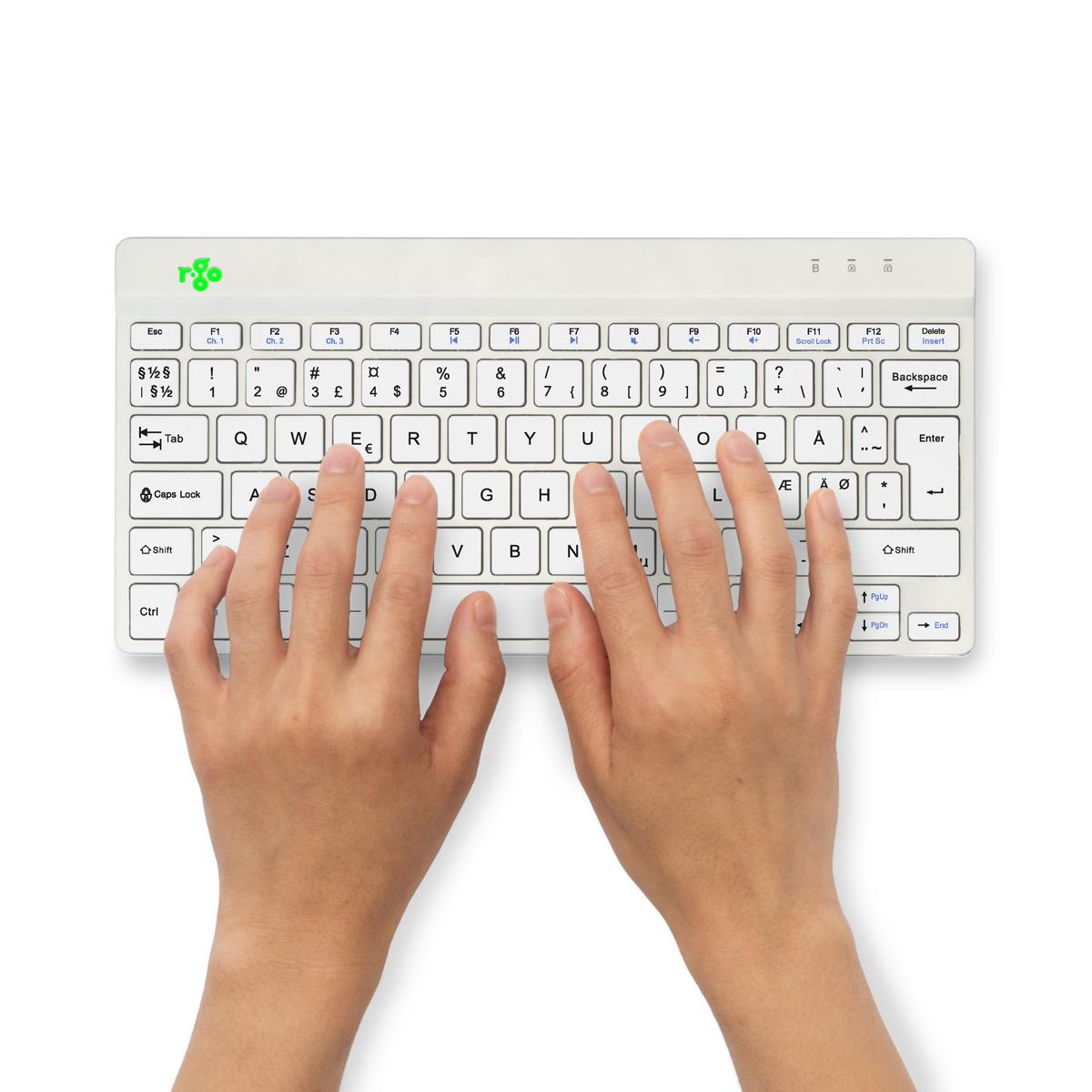 Compact Break Ergonomic - Keyboard - Wireless - White - Qwerty Nordic