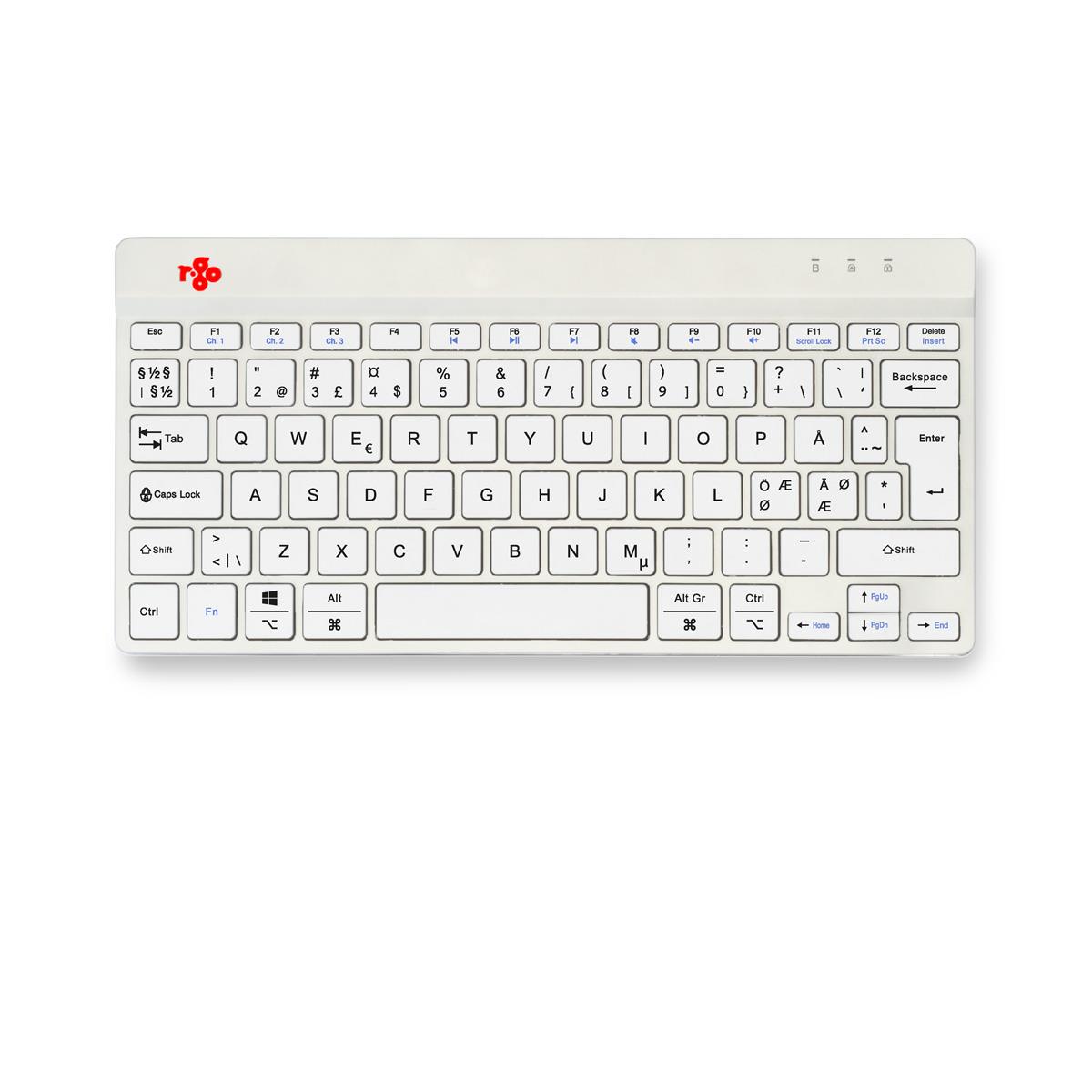 Compact Break Ergonomic - Keyboard - Wireless - White - Qwerty Nordic