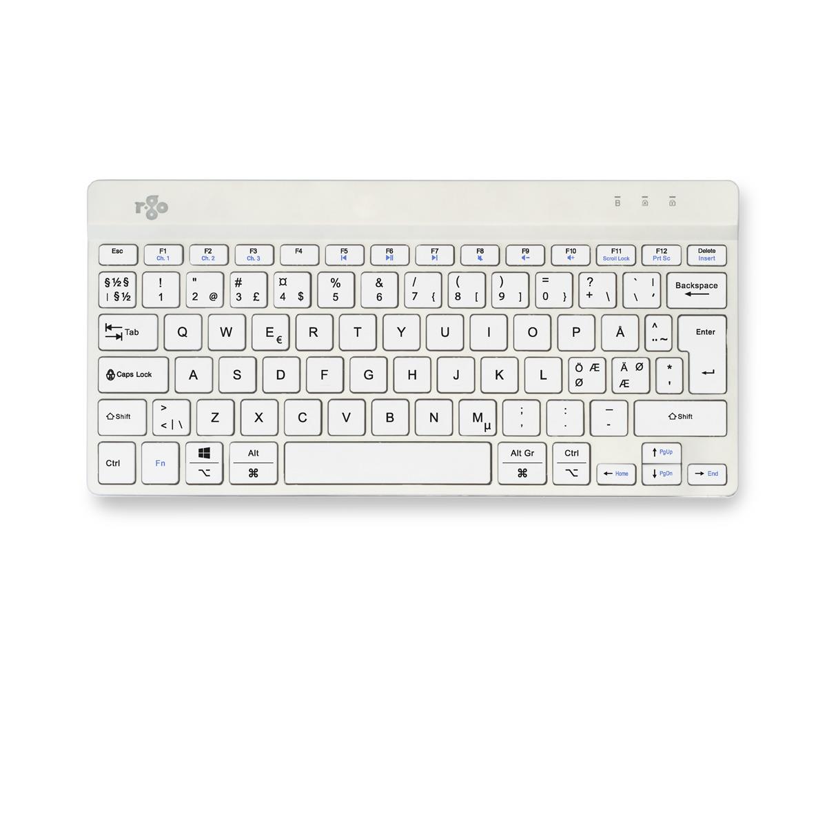 Compact Break Ergonomic - Keyboard - Wireless - White - Qwerty Nordic