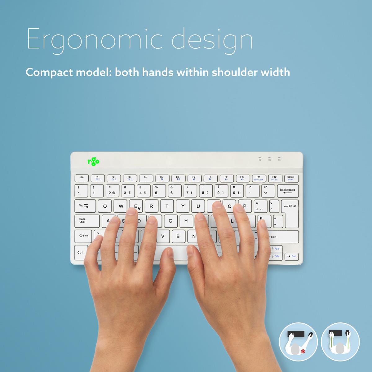 Ergonomic Kb Comp Qwerty(pt) wireless White