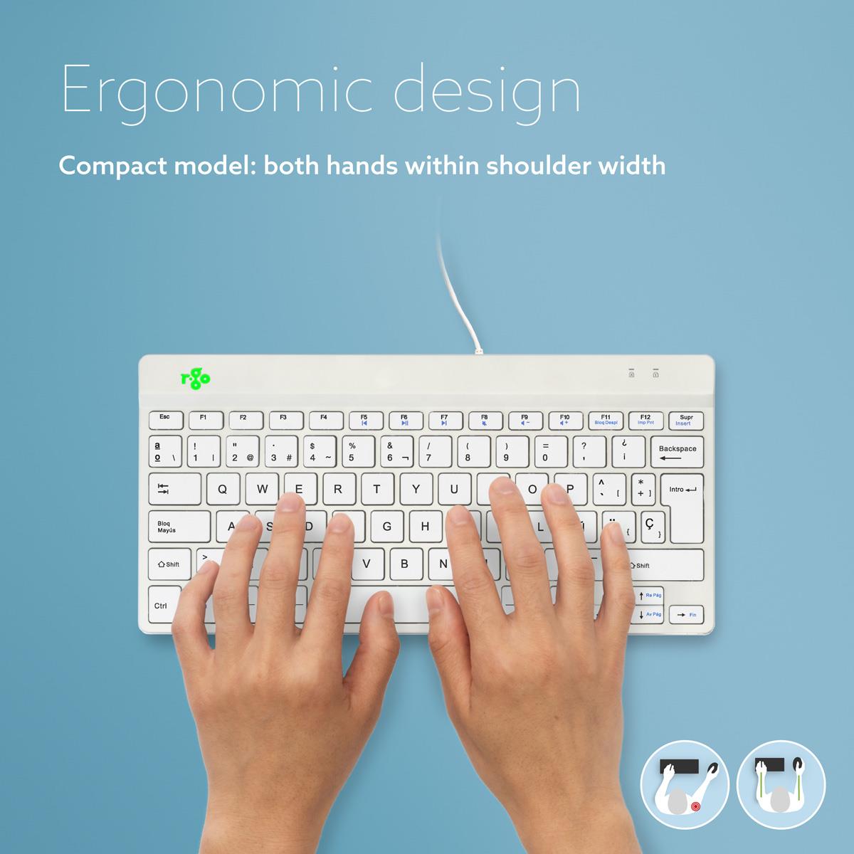 Ergonomic Kb Comp Qwerty(es) Wired White