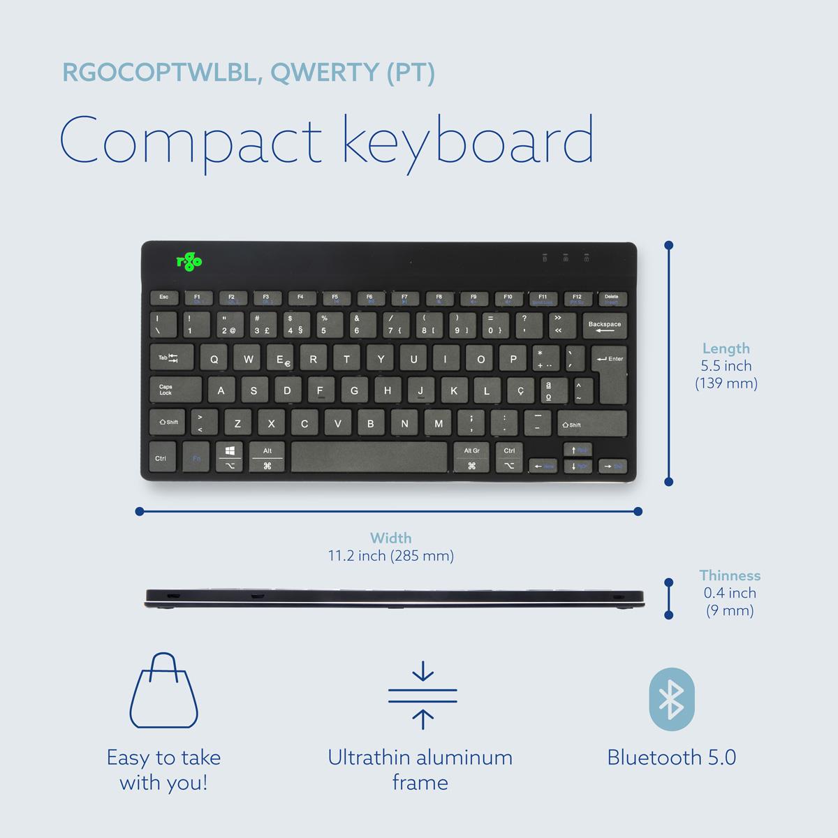 Ergonomic Kb Comp Qwerty(pt) wireless Black