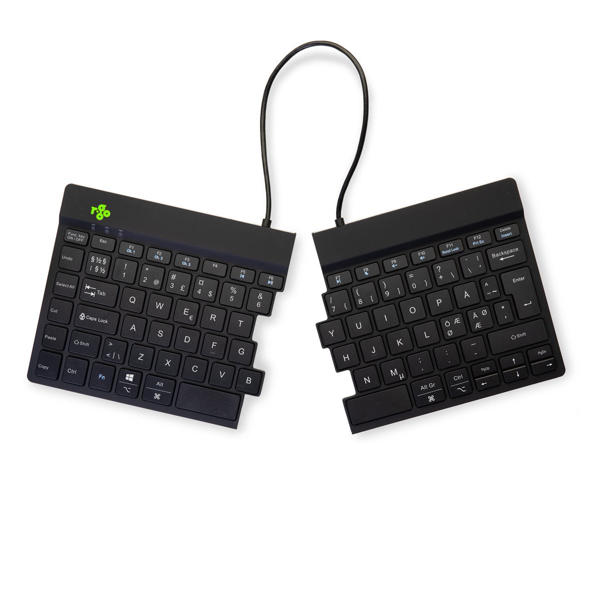 Split Break Ergonomic - Keyboard - Wireless - Black - Qwerty Nordic