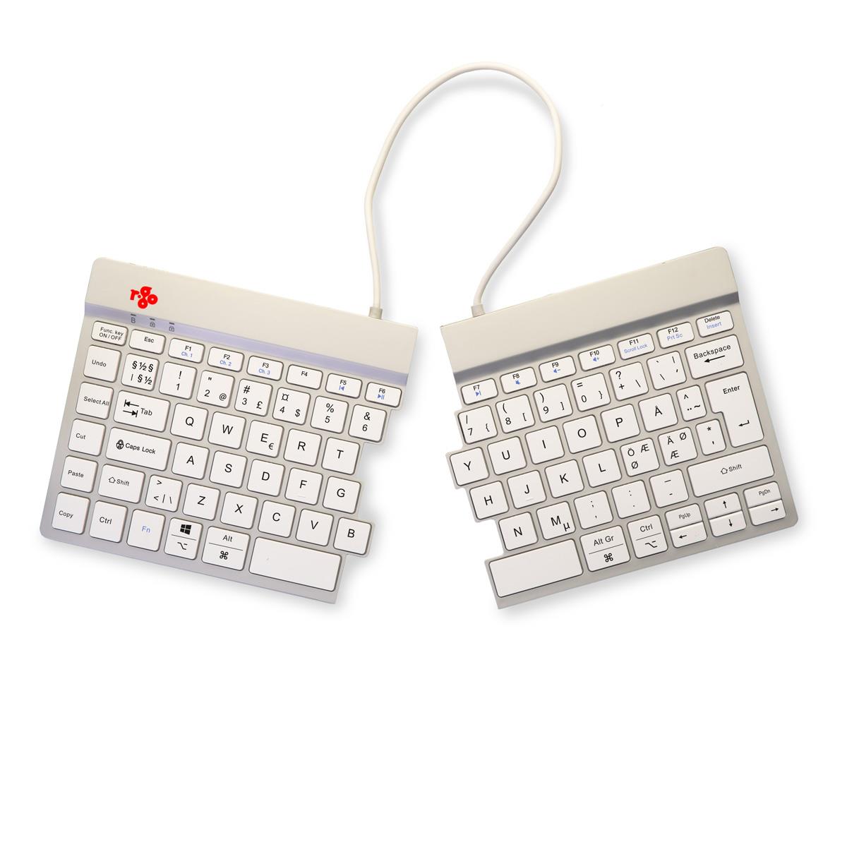 Split Break Ergonomic - Keyboard - Wireless - White - Qwerty Nordic