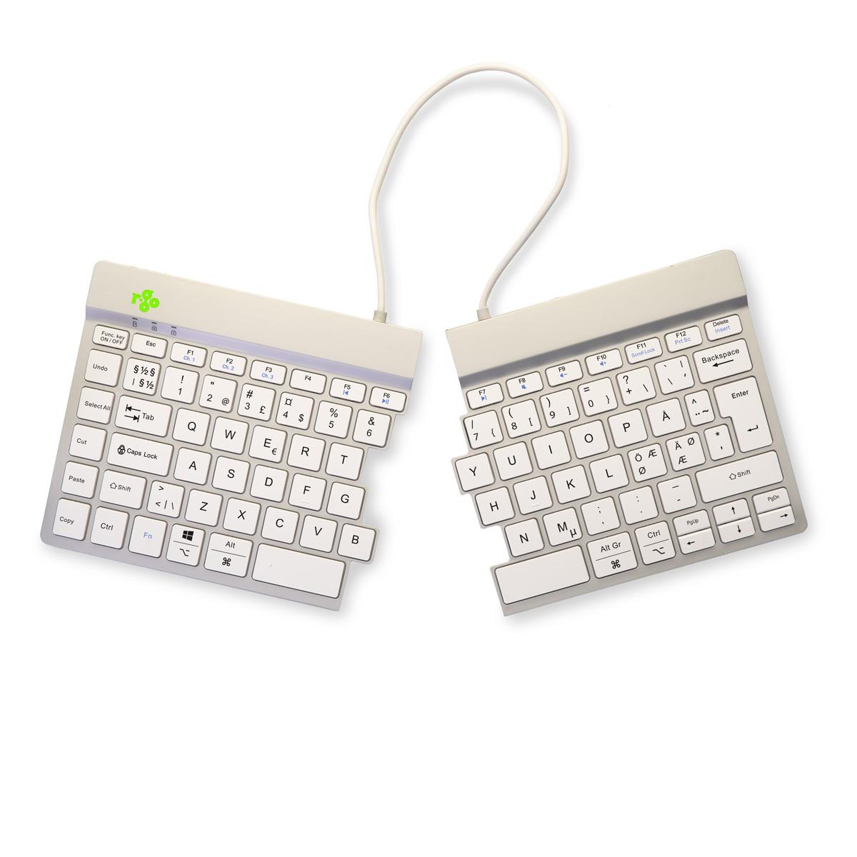 Split Break Ergonomic - Keyboard - Wireless - White - Qwerty Nordic