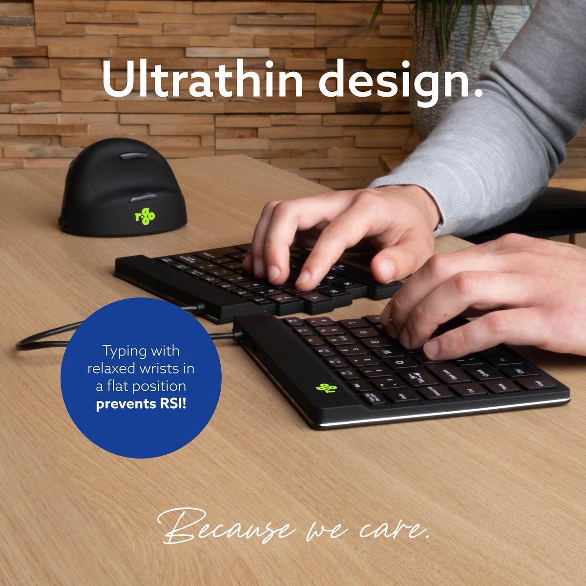 Split Break Ergonomic - Keyboard - wireless - Black - Qwerty(it)
