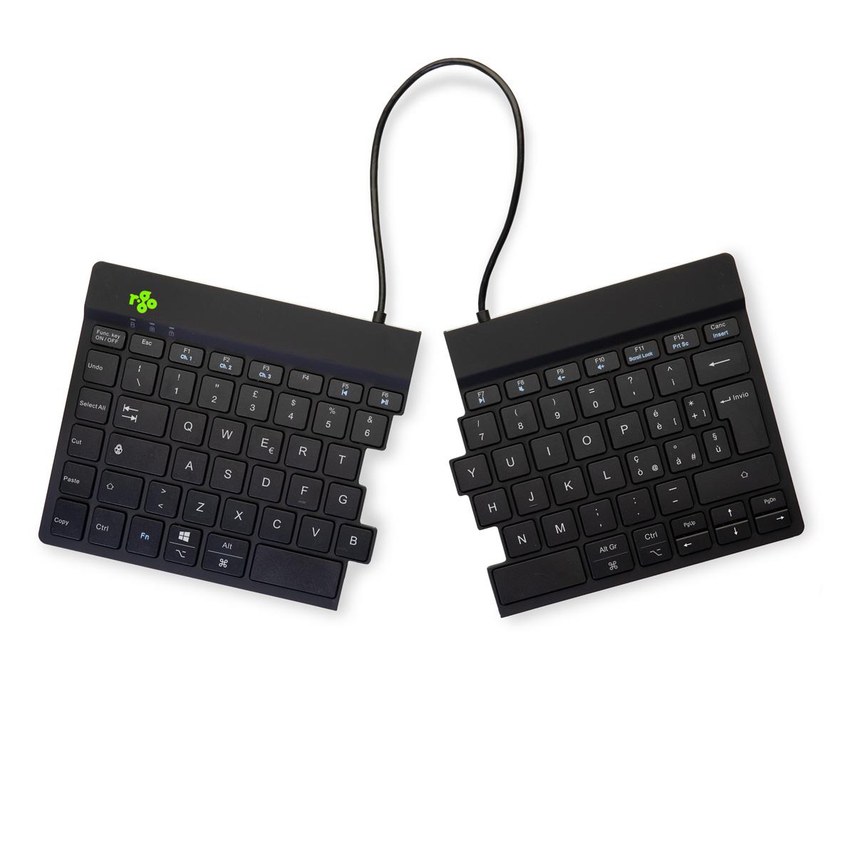 Split Break Ergonomic - Keyboard - wireless - Black - Qwerty(it)