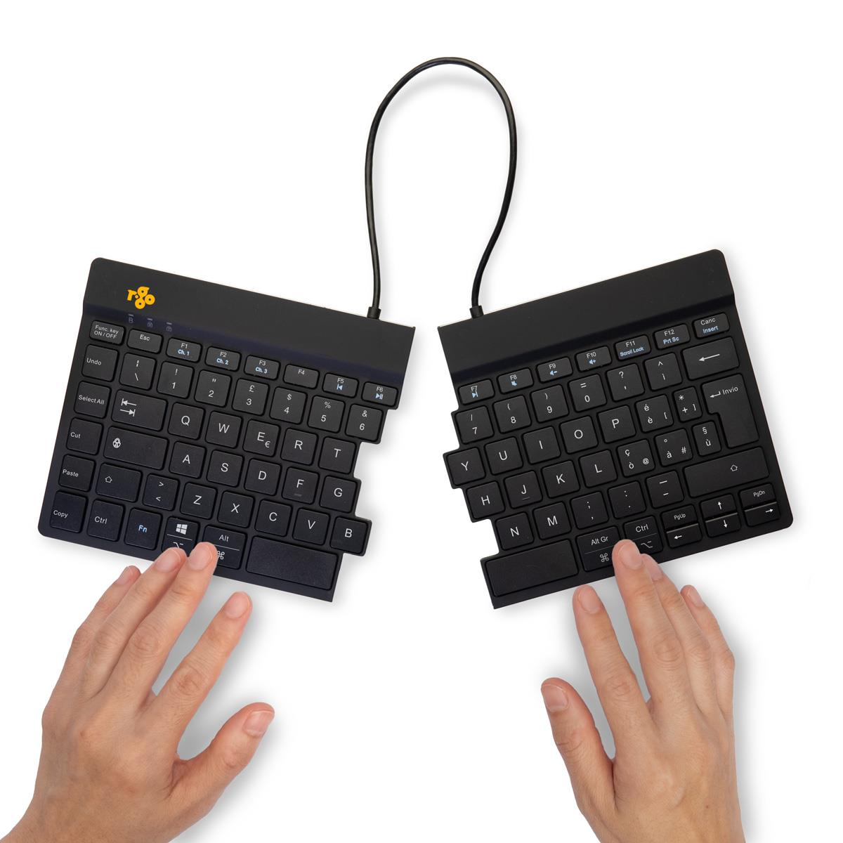 Split Break Ergonomic - Keyboard - wireless - Black - Qwerty(it)