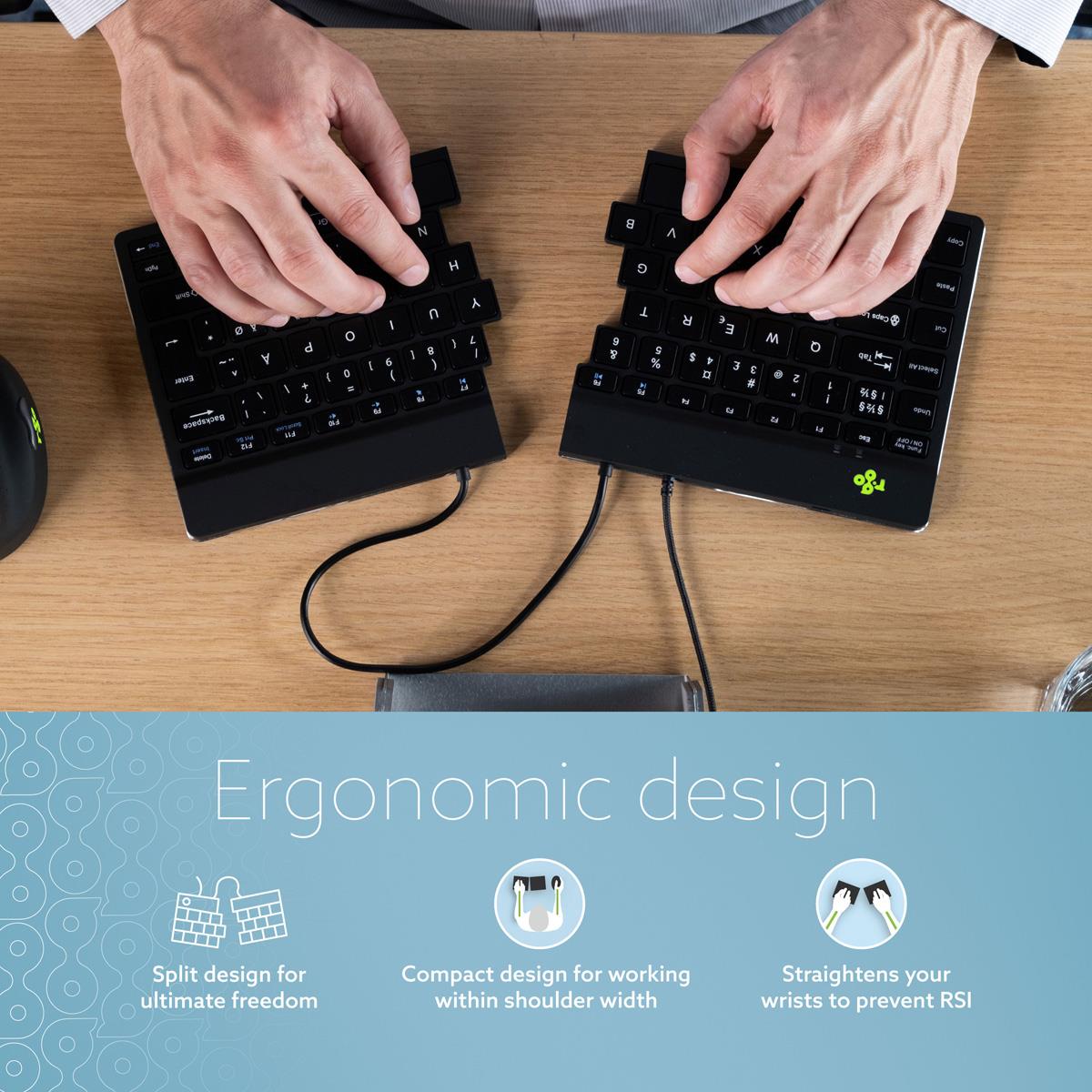 Split Break Ergonomic - Keyboard - Wired - Black -  Qwerty(pt)