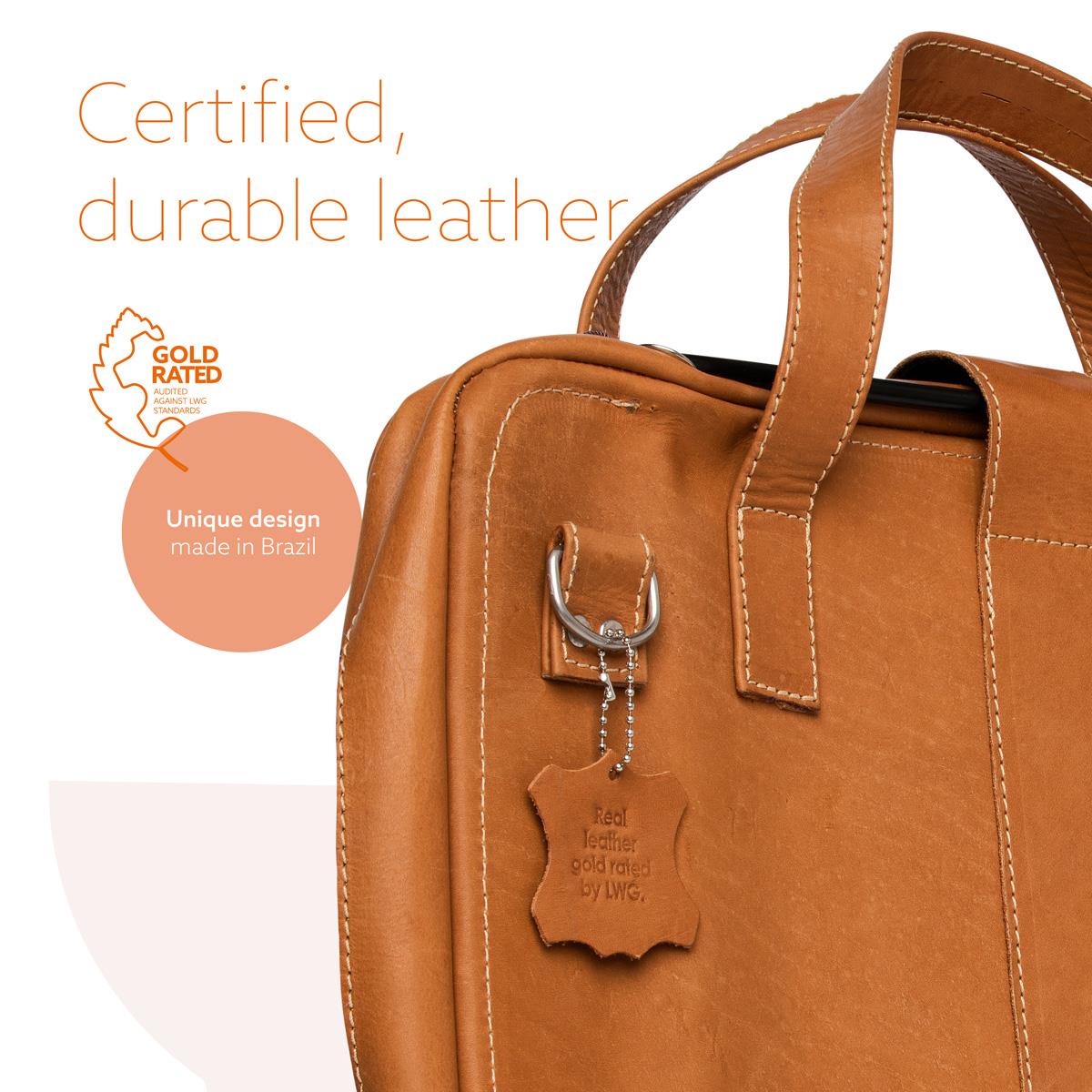 Viva Laptop Bag 15.6in Brown - Leather