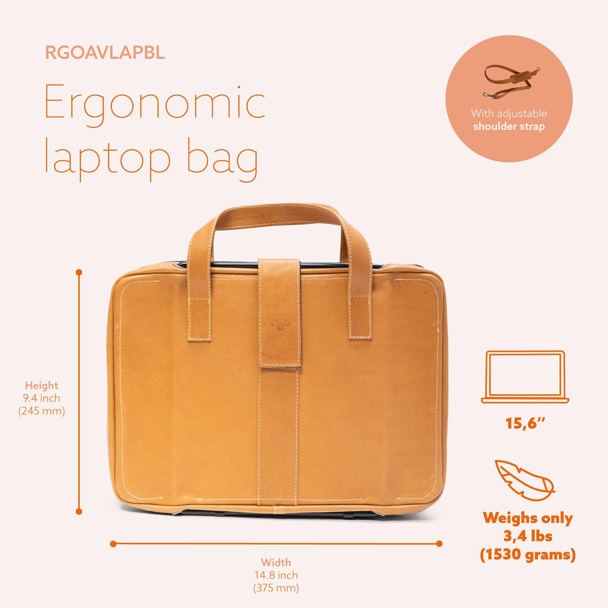 Viva Laptop Bag 15.6in Brown - Leather