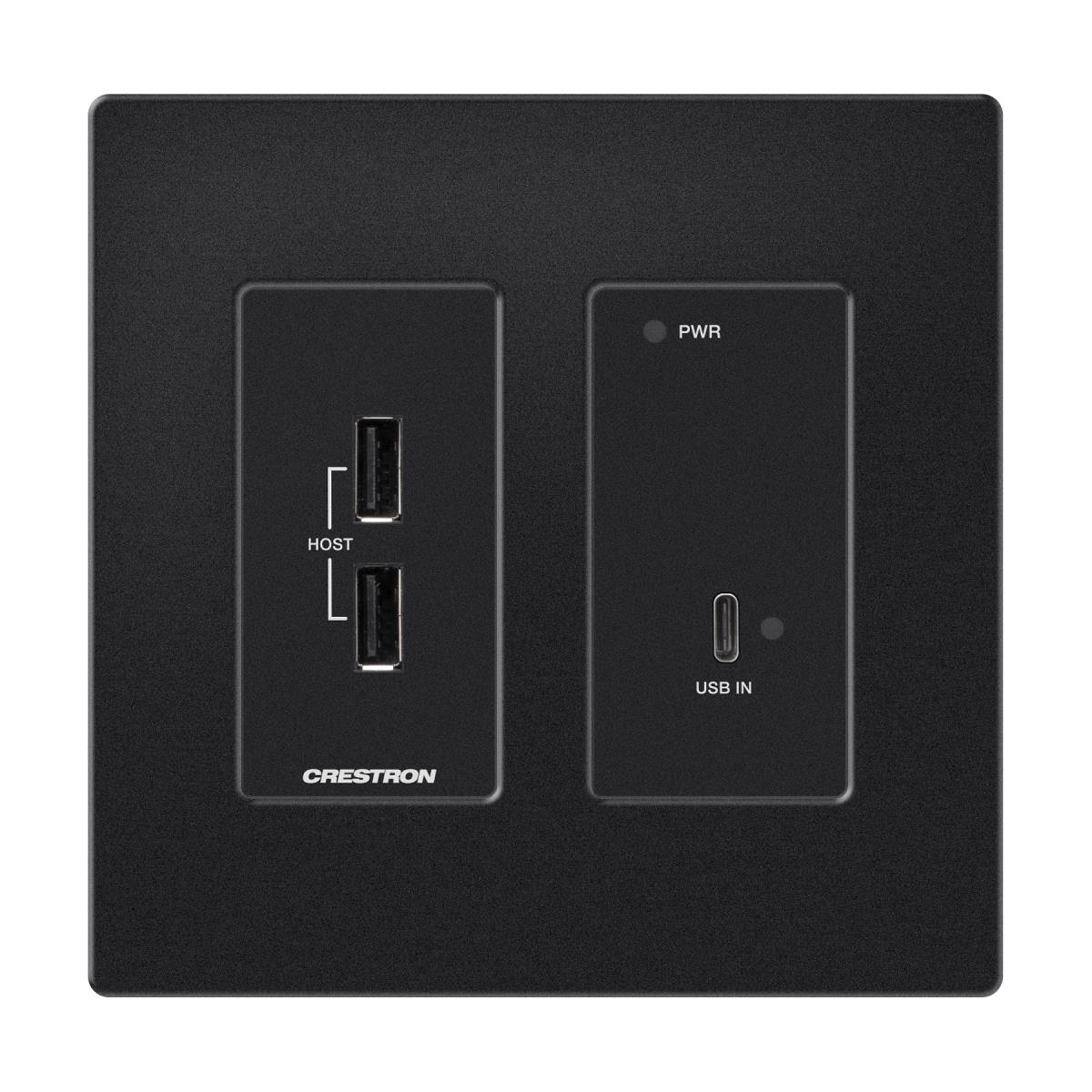 Dm Essentials 4k Transmitter - USB-c DisplayPort/ USB 2.0 Signal Extension Over CATX Cable - Wall Plate - Black