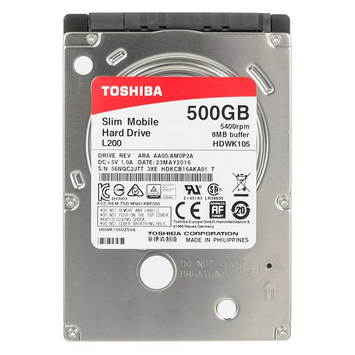 Hard Drive L200 Slim 500GB Internal 2.5in SATA 3gb/s 5400 Rpm