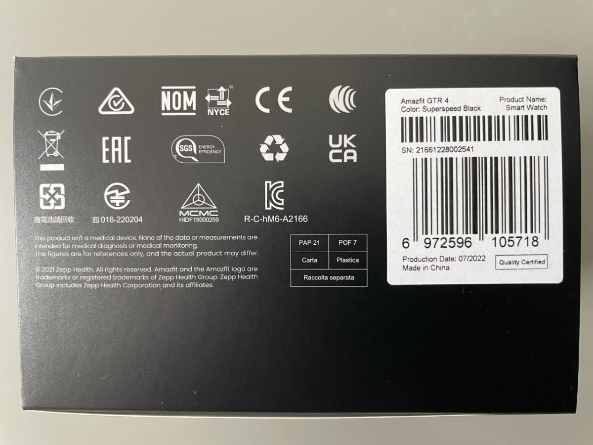 Smartwatch Gtr 4 Superspeed Black