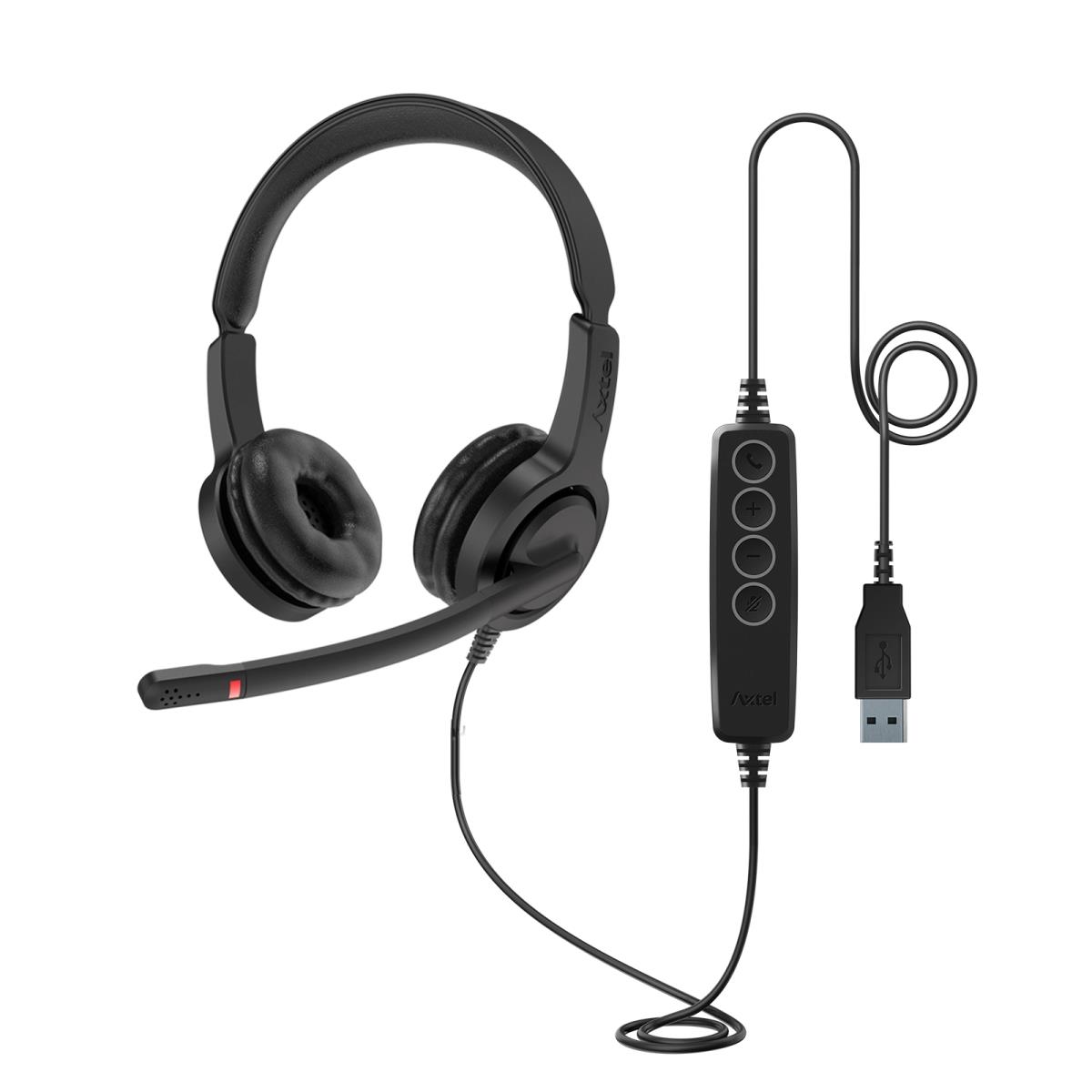 Headset Voice Uc28 Nc - Stereo - USB - Black with Redcorp logo