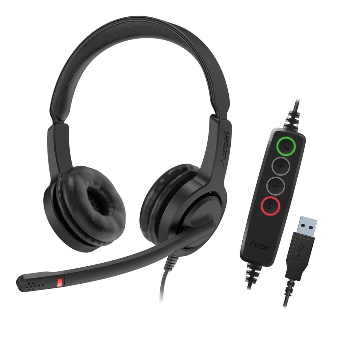 Headset Voice Uc28 Nc - Stereo - USB - Black with Redcorp logo