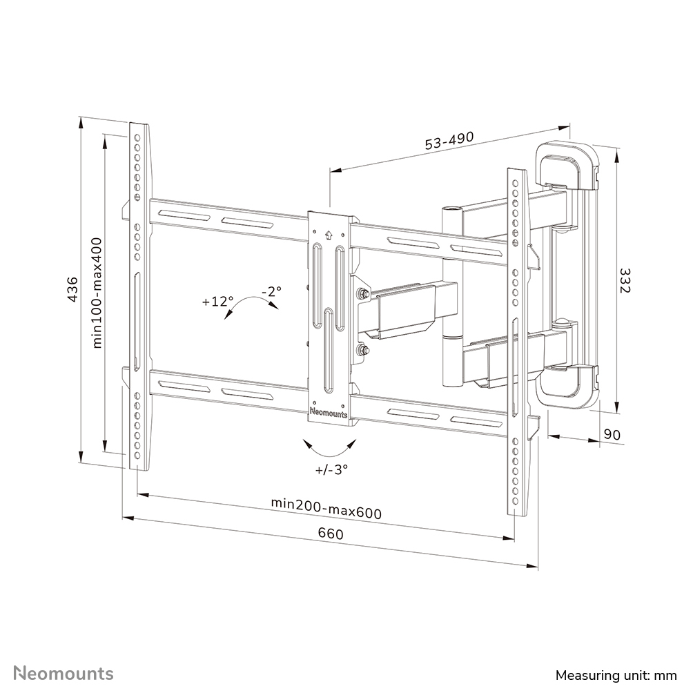Tv Mount - Wall - Full Motion - 40in To 65in - Black