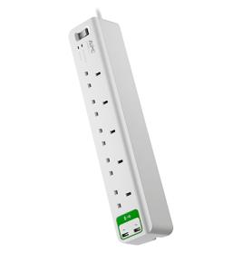 Essential Surgearrest 5 Outlets 5V 2.4A 2 USB Charger 230v                                          