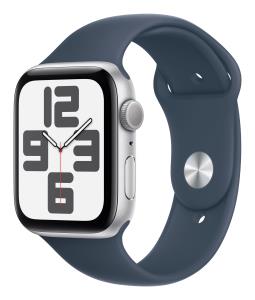 Apple Watch Se Gps 44mm Silver Aluminium Case With Storm Blue Sport Band S/m