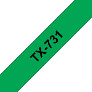 Tape 12mm Lami Black On Green (tx731)                                                               