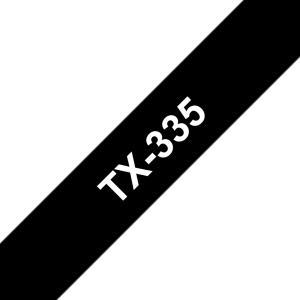 Tape 12mm Lami White On Black (tx335)                                                               