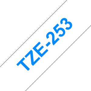 Tape 24mm Lami Blue On White (tze-253)                                                              