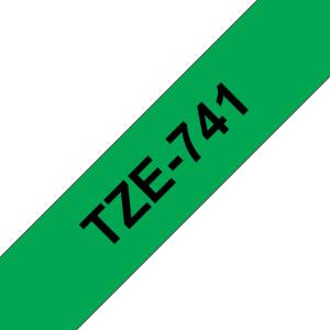 Tape 18mm Lami Black On Green (tze-741)                                                             
