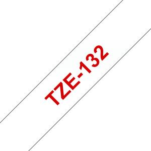 Tape 12mm Lami Red On Clear (tze-132)                                                               