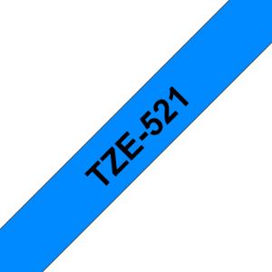 Tape 9mm Lami Black On Blue (tze-521)                                                               