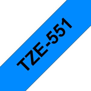 Tape 24mm Lami Black On Blue (tze-551)                                                              