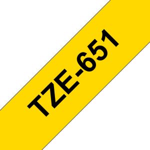 Tape 24mm Lami Black On Yellow (tze-651)                                                            