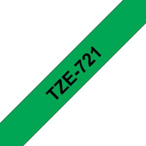 Tape 9mm Lami Black On Green (tze-721)                                                              