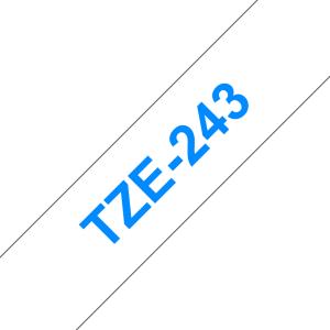 Tape 18mm Lami Blue On White (tze-243)                                                              