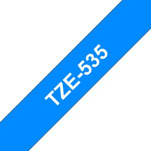 Tape 12mm Lami White On Blue (tze-535)                                                              