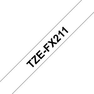 Flexible Tape 6mm Black On White (tze-fx211)                                                        