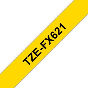 Flexible Tape 9mm Black On Yellow (tze-fx621)                                                       