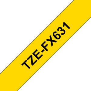 Flexible Tape 12mm Black On Yellow (tze-fx631)                                                      