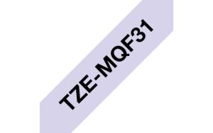 Tape Tze-mqf31 12mm Black On Purple Pastel                                                          