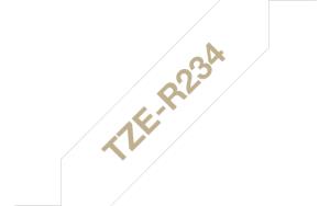 Tape Tze-r234 12mm Ribbon Gold On White                                                             