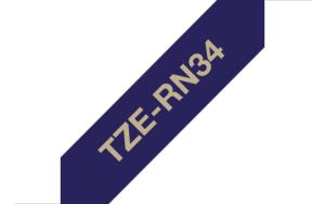 Tape Tze-rn34 12mm Ribbon Gold On Navy Blue                                                         