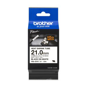 Heat Shrink Tube Tape Cassette - Hse-251e - Black On White - 21.0mm Wide