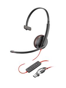 Headset Blackwire 3210 - Monaural - USB-C - USB-C/A Adapter